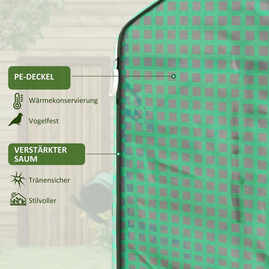 Northio Pellicola Di Ricambio Per Serra Con Protezione Uv, Finestra Laterale, Copertura Di Ricambio Con Porta Avvolgibile, Pellicola In Pe, 140 X 213 X 190 Cm, Verde  