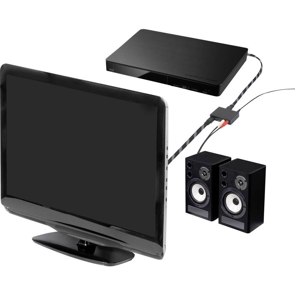 SpeaKa Professional  2 Port HDMI Audio Extraktor mit Toslink und Cinch Audio (R/L) 