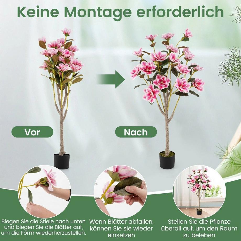 Northix Albero di magnolia artificiale - 18 fiori  