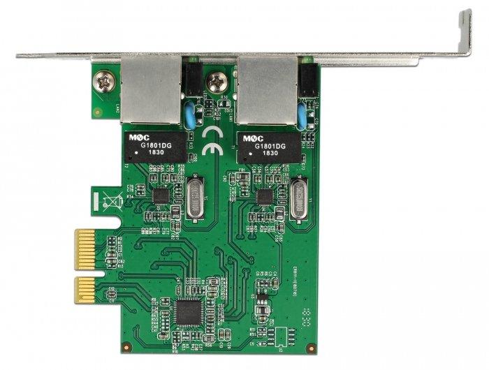 DeLock  Netzwerkkarte 2 Ports, 1Gbps Realtek RTL8111H Chipsatz 