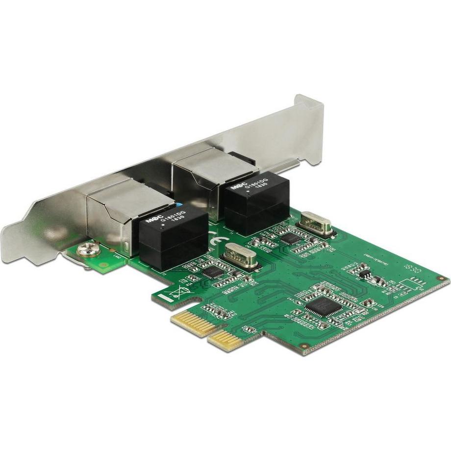 DeLock  Netzwerkkarte 2 Ports, 1Gbps Realtek RTL8111H Chipsatz 