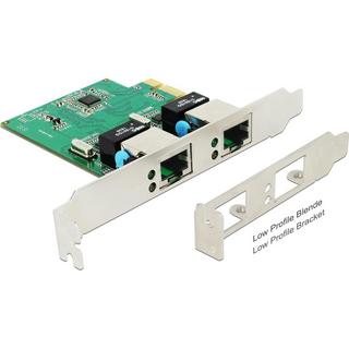 DeLock  Netzwerkkarte 2 Ports, 1Gbps Realtek RTL8111H Chipsatz 