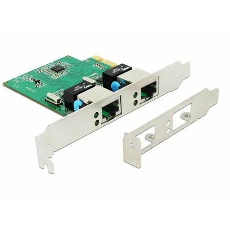 DeLock  Netzwerkkarte 2 Ports, 1Gbps Realtek RTL8111H Chipsatz 