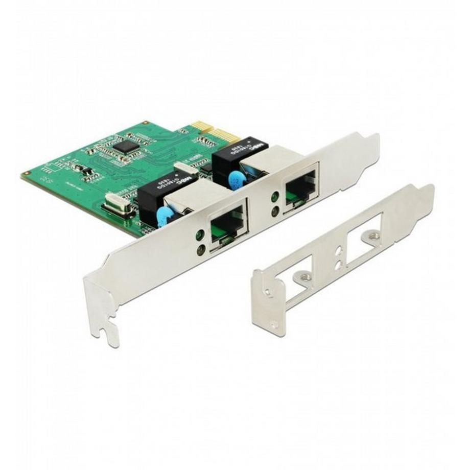 DeLock  Netzwerkkarte 2 Ports, 1Gbps Realtek RTL8111H Chipsatz 