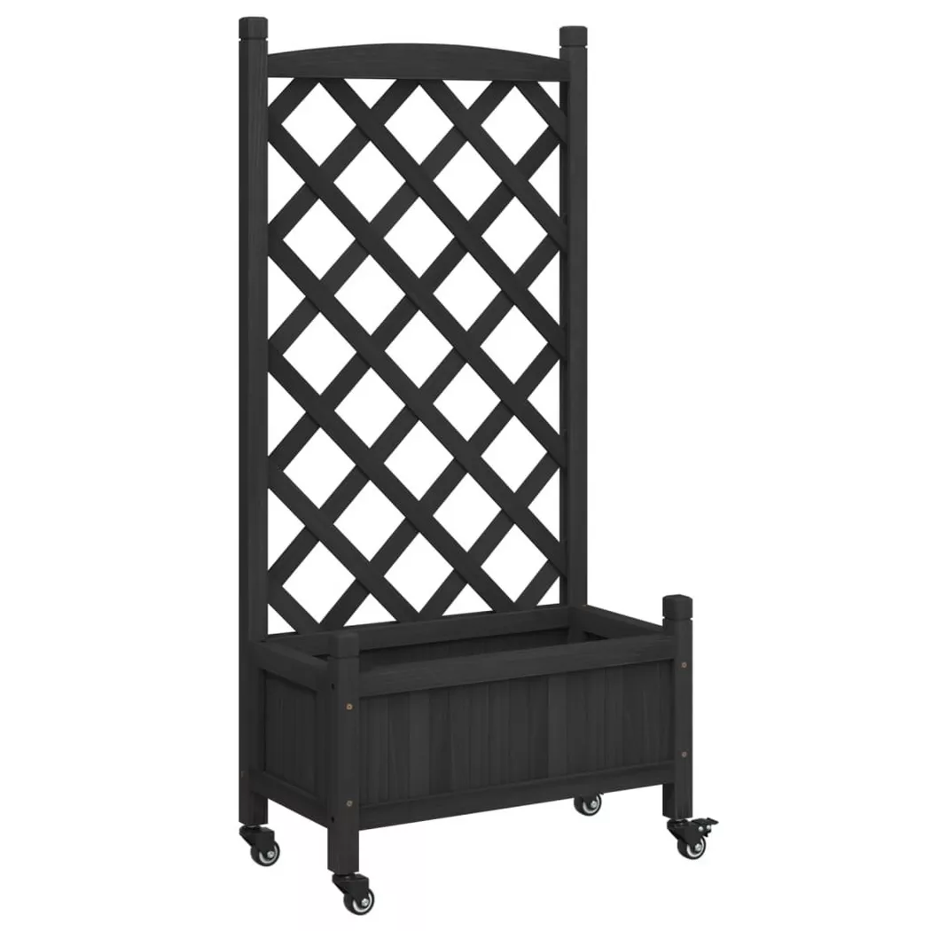 VidaXL - Pflanzgefäß holz, One Size, Schwarz