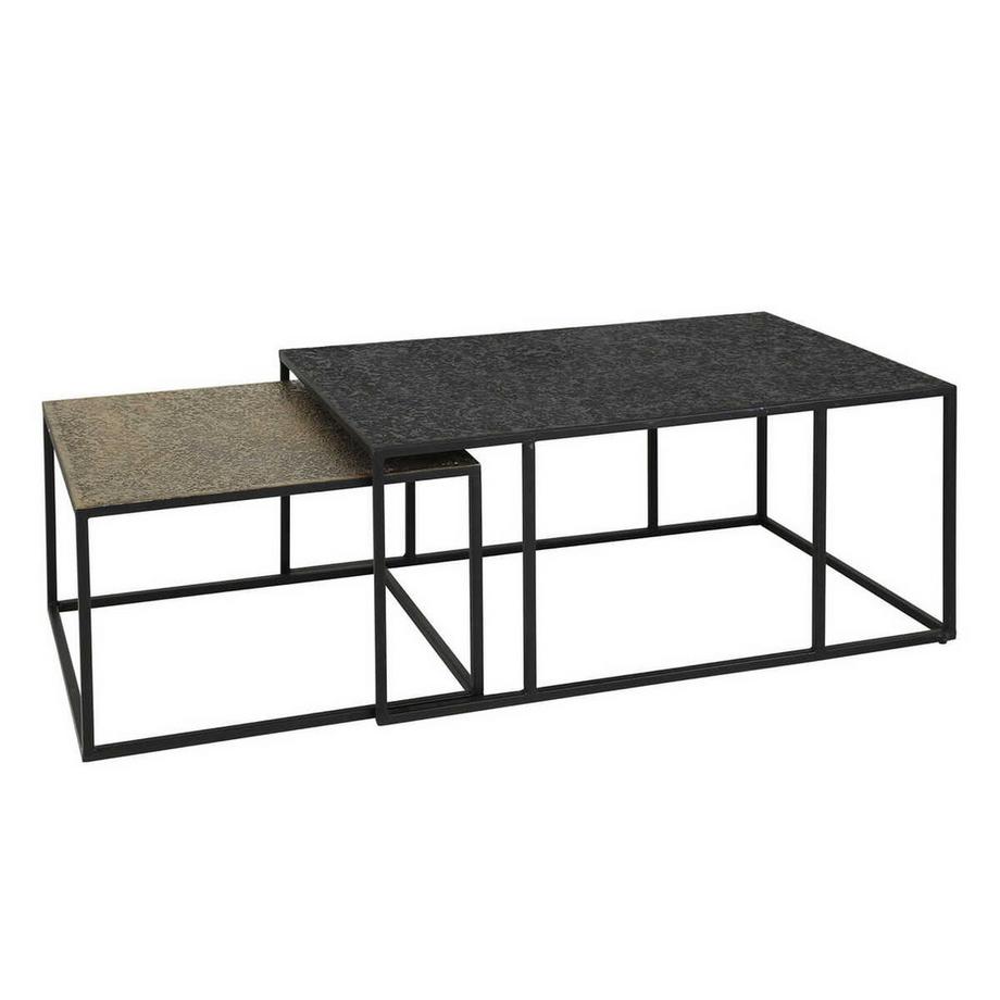 Table basse Metallic rectangulaire (lot de 2)