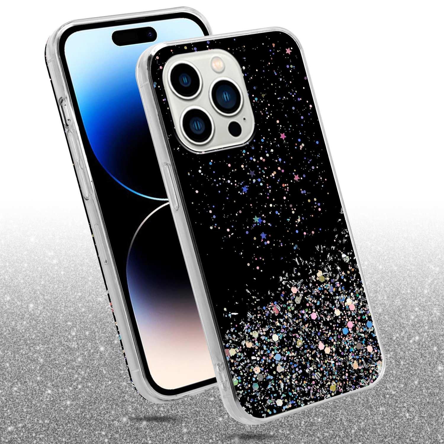 Cadorabo  Hülle für Apple iPhone 14 PRO MAX TPU Silikon mit funkelnden Glitter 