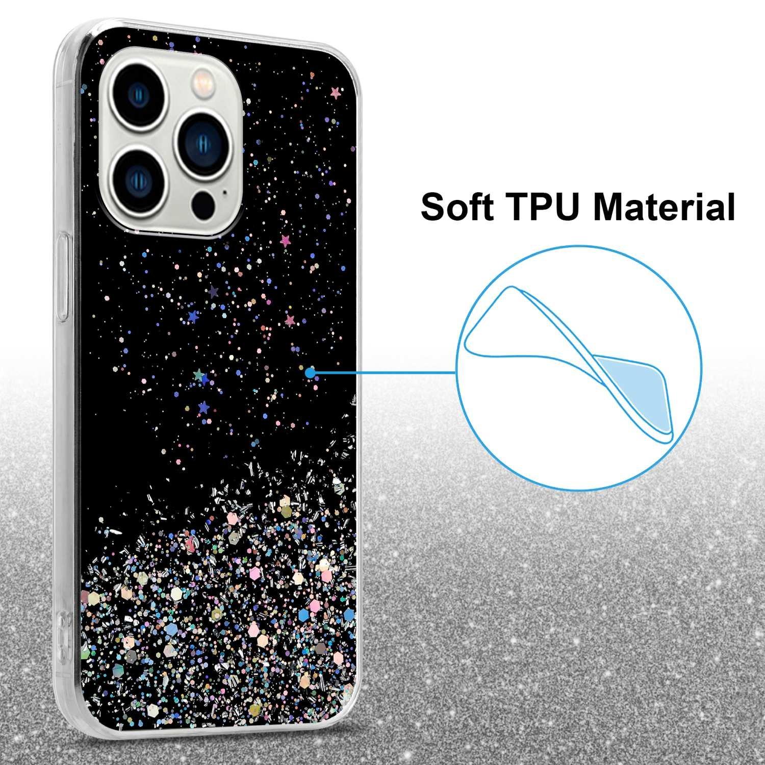 Cadorabo  Housse compatible avec Apple iPhone 14 PRO MAX - Coque de protection en silicone TPU flexible avec paillettes scintillantes 