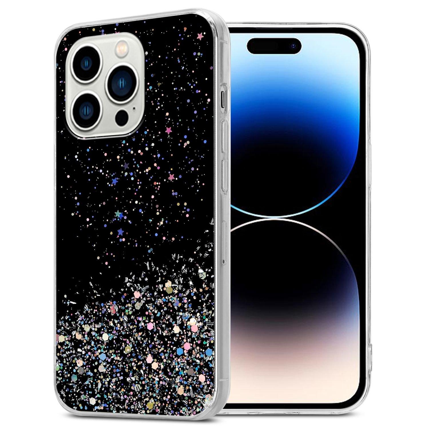 Cadorabo  Housse compatible avec Apple iPhone 14 PRO MAX - Coque de protection en silicone TPU flexible avec paillettes scintillantes 