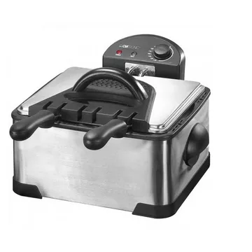Clatronic FR 3195 Doppel 4 l 2000 W Schwarz, Edelstahl