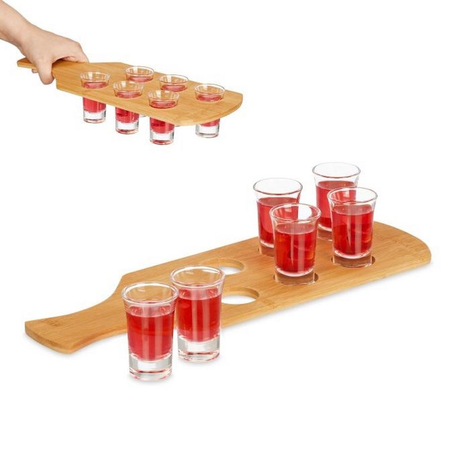 B2X  Carte spirituelle en bambou avec 6 verres 