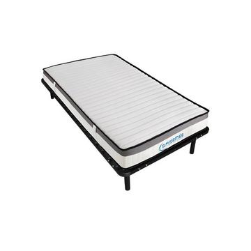 Ensemble 90 x 190 cm cadre à lattes + matelas mousse mémoire de forme ép.19cm - ORTHOMEMORY de DREAMEA