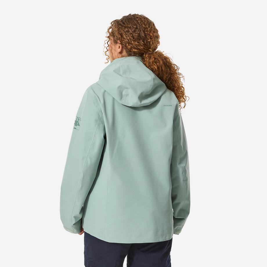 DECATHLON  Veste de voile imperméable coupe-vent femme, Sailing 500 kaki clair 