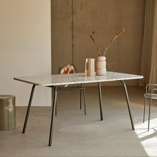 Tikamoon Table rectangulaire en terrazzo premium et métal brown 4-6 pers. Elio  