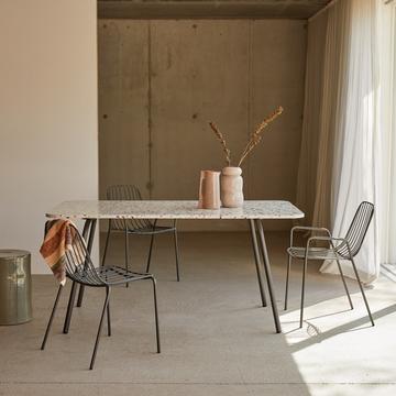 Table rectangulaire en terrazzo premium et métal brown 4-6 pers. Elio