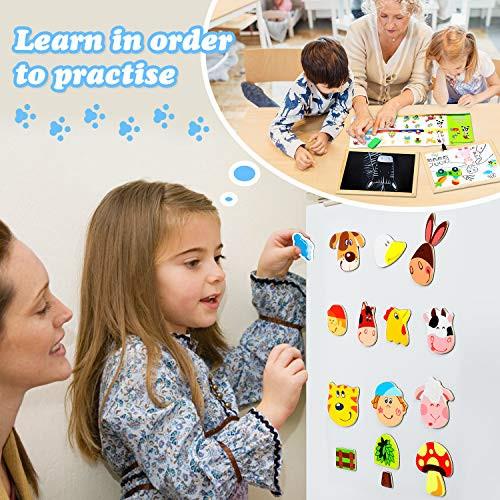 Activity-board  Puzzle magnétique en bois PCS, jeux de ferme, puzzle en bois double face 