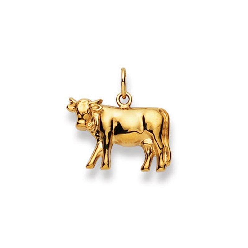 MUAU Schmuck  Pendentif vache or jaune 750, 18x18mm 