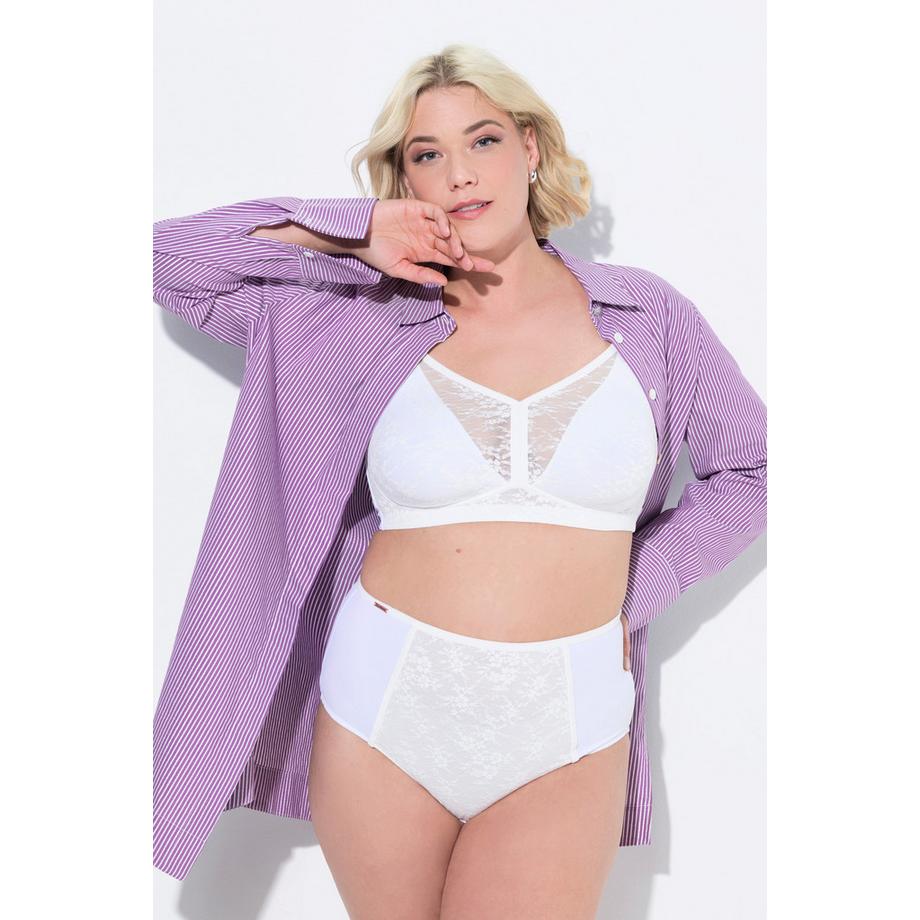 Ulla Popken Culotte Maxi Empiècement Dentelle Microfibres  