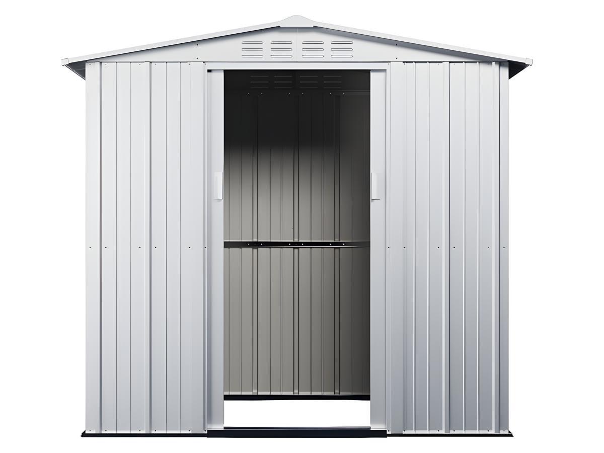 Vente-unique Gartenhaus Gerätehaus - Stahl - Grau - 2,36 m² - LINUS  
