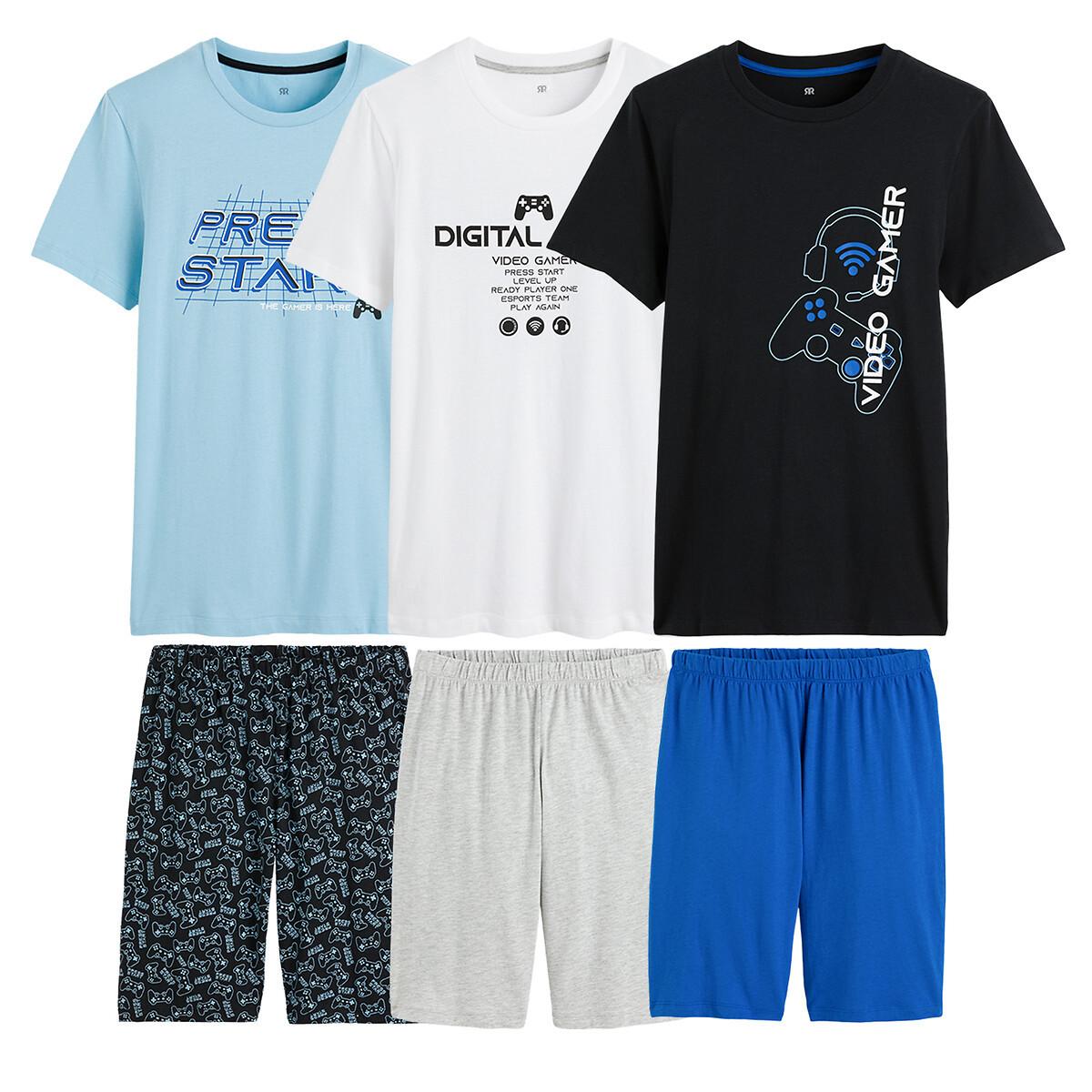 La Redoute Collections  Lot de 3 pyjashorts en coton imprimés jeux vidéos 