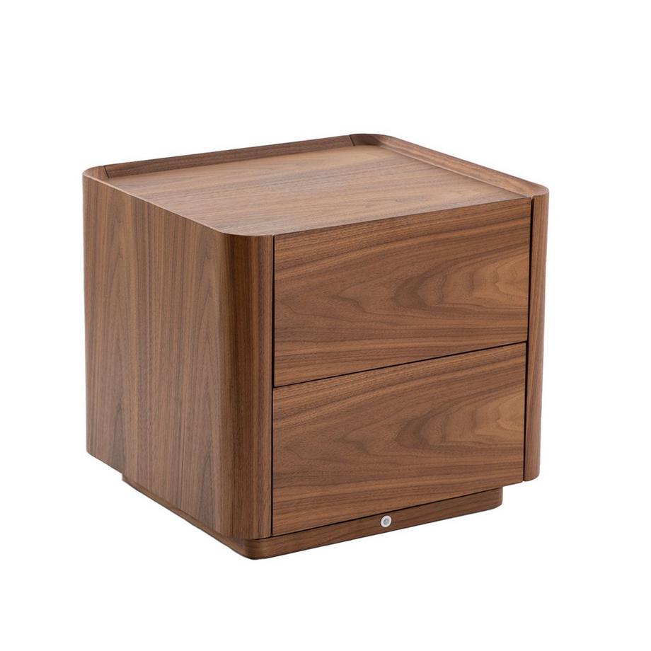 ANGEL CERDA Table de chevet en noyer avec éclairage  