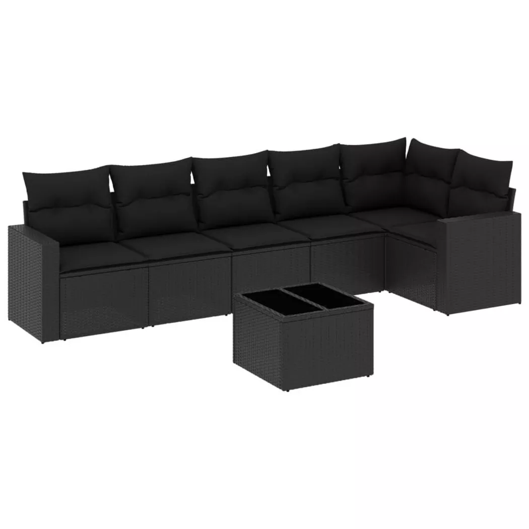 VidaXL - Garten sofagarnitur poly-rattan, One Size, Schwarz