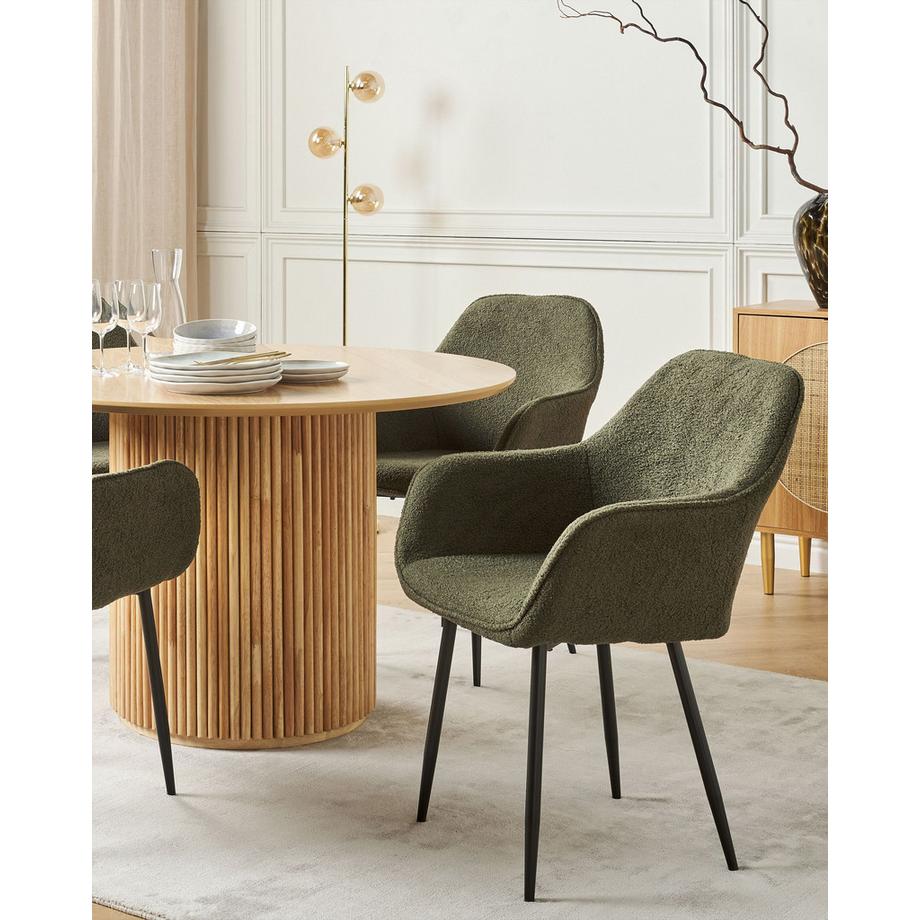 Beliani Esszimmerstuhl 2er Set aus Bouclé Modern ALDEN  