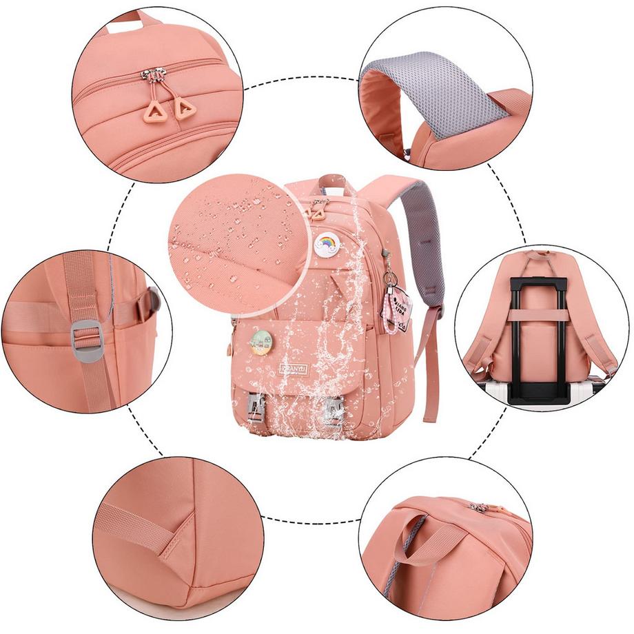 Only-bags.store Zaino Scuola con Scomparto per Laptop Antifurto Impermeabile  