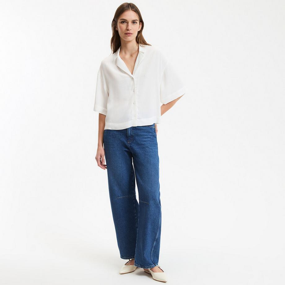 La Redoute Collections  Bluse mit Reverskragen und kurzen Ärmeln 