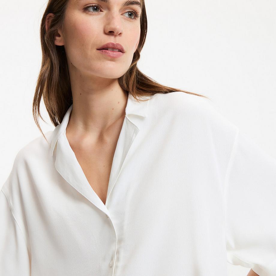 La Redoute Collections  Bluse mit Reverskragen und kurzen Ärmeln 