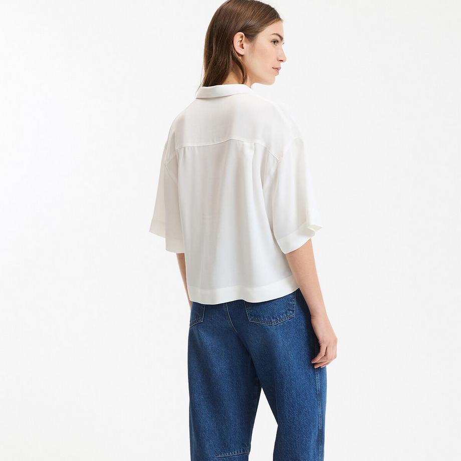 La Redoute Collections  Bluse mit Reverskragen und kurzen Ärmeln 