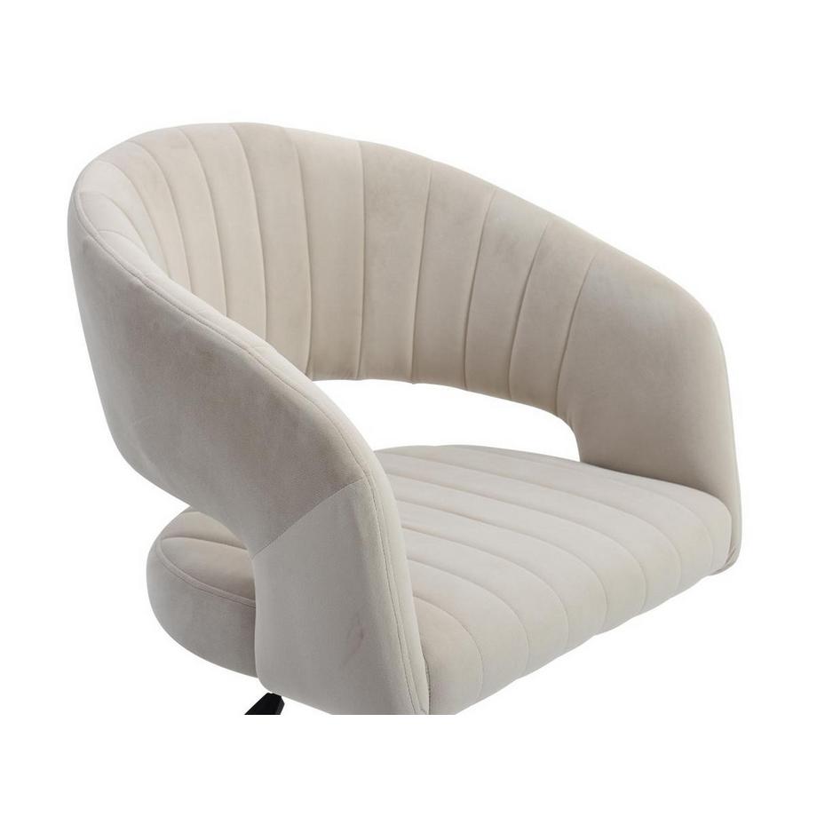 PASCAL MORABITO Chaise de bureau en velours - Beige et doré - Hauteur réglable - TIRIESI de Pascal Morabito  