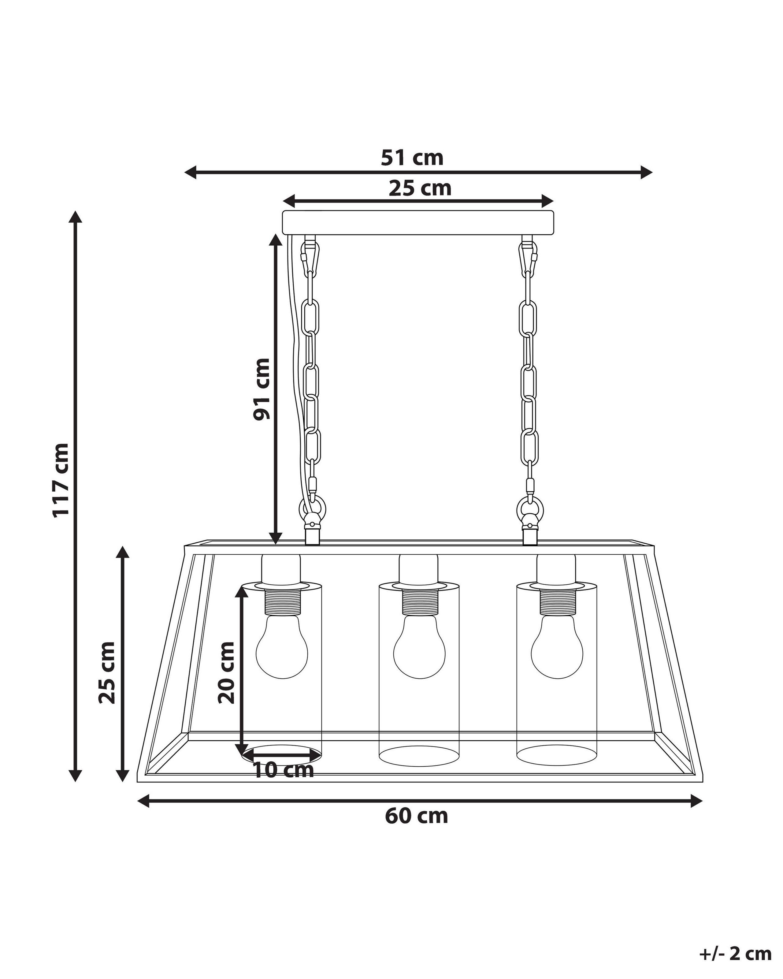 Beliani Lampe suspension en Métal Moderne MUGER  