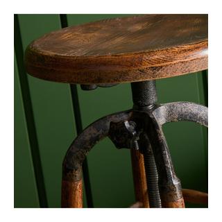 Calicosy Tabouret de bar en chêne massif et métal  