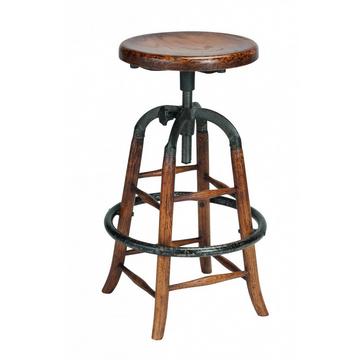 Tabouret de bar en chêne massif et métal