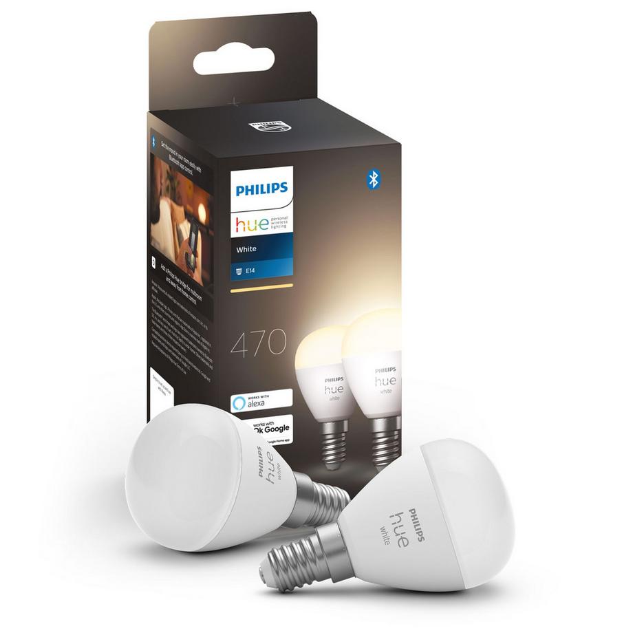 Hue White E14 P45 Globe, paquet de 2