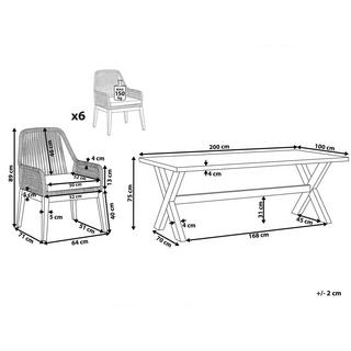 Beliani Gartentisch Set aus Faserzement Retro OLBIA  