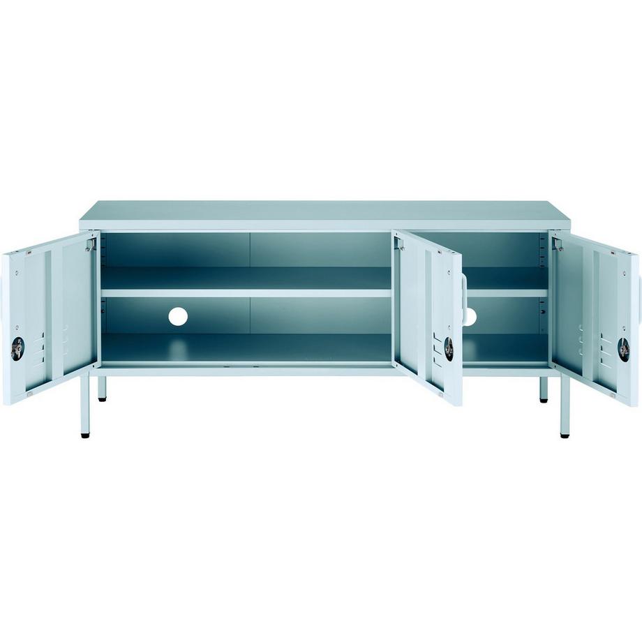 Tectake Sideboard Baker 3 Türen mit Magnetverschluss, einzeln abschließbar verstellbarer Zwischenboden  