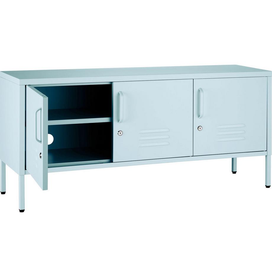 Tectake Sideboard Baker 3 Türen mit Magnetverschluss, einzeln abschließbar verstellbarer Zwischenboden  