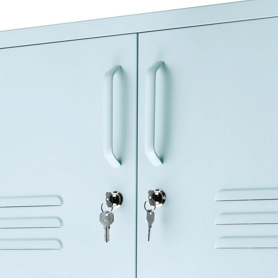 Tectake Sideboard Baker 3 Türen mit Magnetverschluss, einzeln abschließbar verstellbarer Zwischenboden  