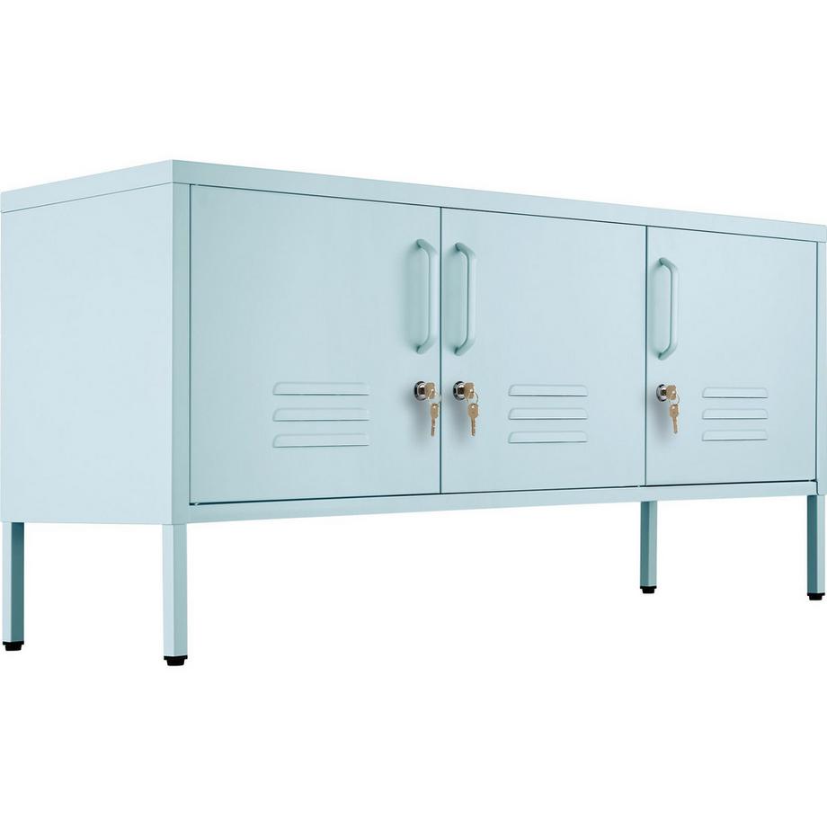 Tectake Sideboard Baker 3 Türen mit Magnetverschluss, einzeln abschließbar verstellbarer Zwischenboden  