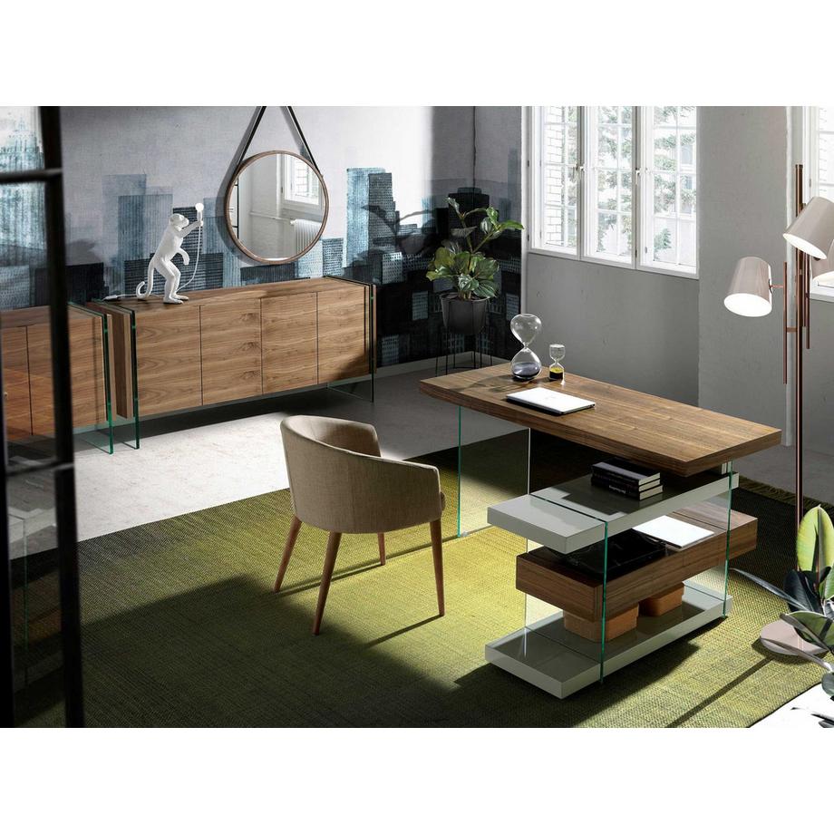 ANGEL CERDA Wandspiegel Runden Walnuss  