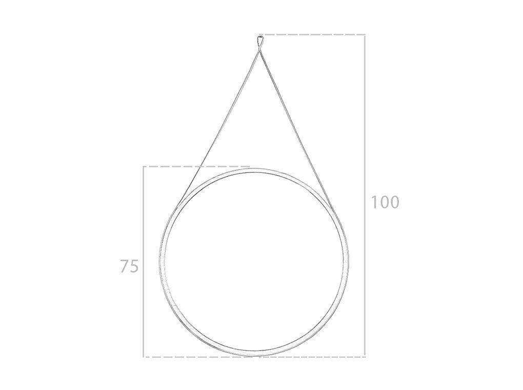 ANGEL CERDA Miroir mural rond noyer  