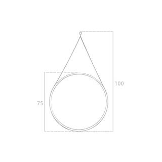 ANGEL CERDA Miroir mural rond noyer  