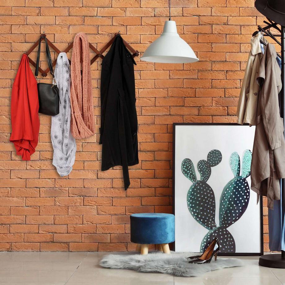 Northix Appendiabiti da parete retrattile in legno  