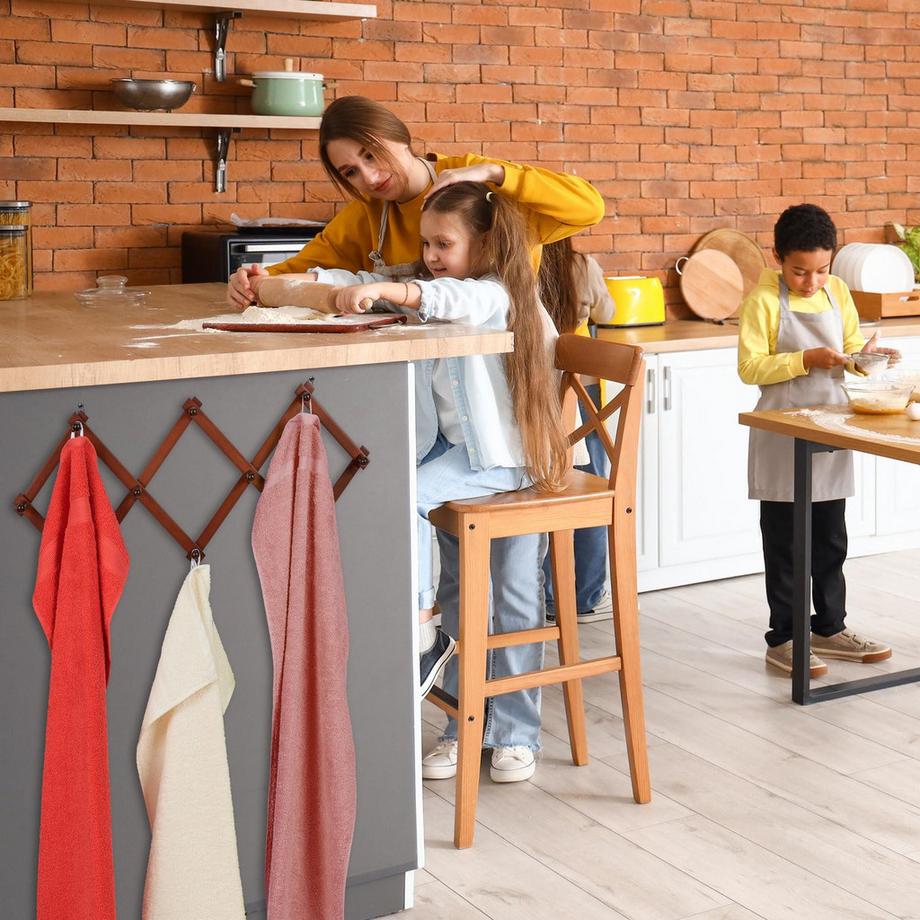 Northix Appendiabiti da parete retrattile in legno  