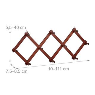 Northix Einziehbarer Wandgarderobenhalter aus Holz  