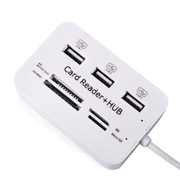 eStore  Lettore di schede di memoria USB 2.0 + hub USB (alta velocità) 