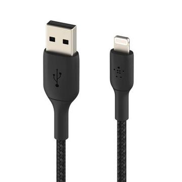 USB Kabel (USB A, Lightning, Schwarz, 1 m