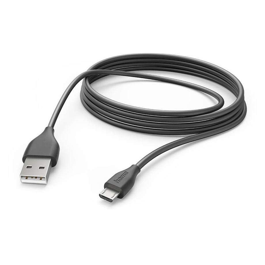 HAMA Ladekabel USB-A auf Micro-USB Schwarz 3,0 m
